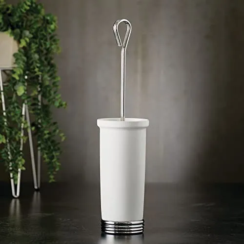 mDesign WC Bürste Halter weiß Stahl freistehend