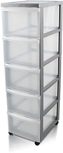 Iris Ohyama SCF-A5 Rollcontainer 5x15L transparent