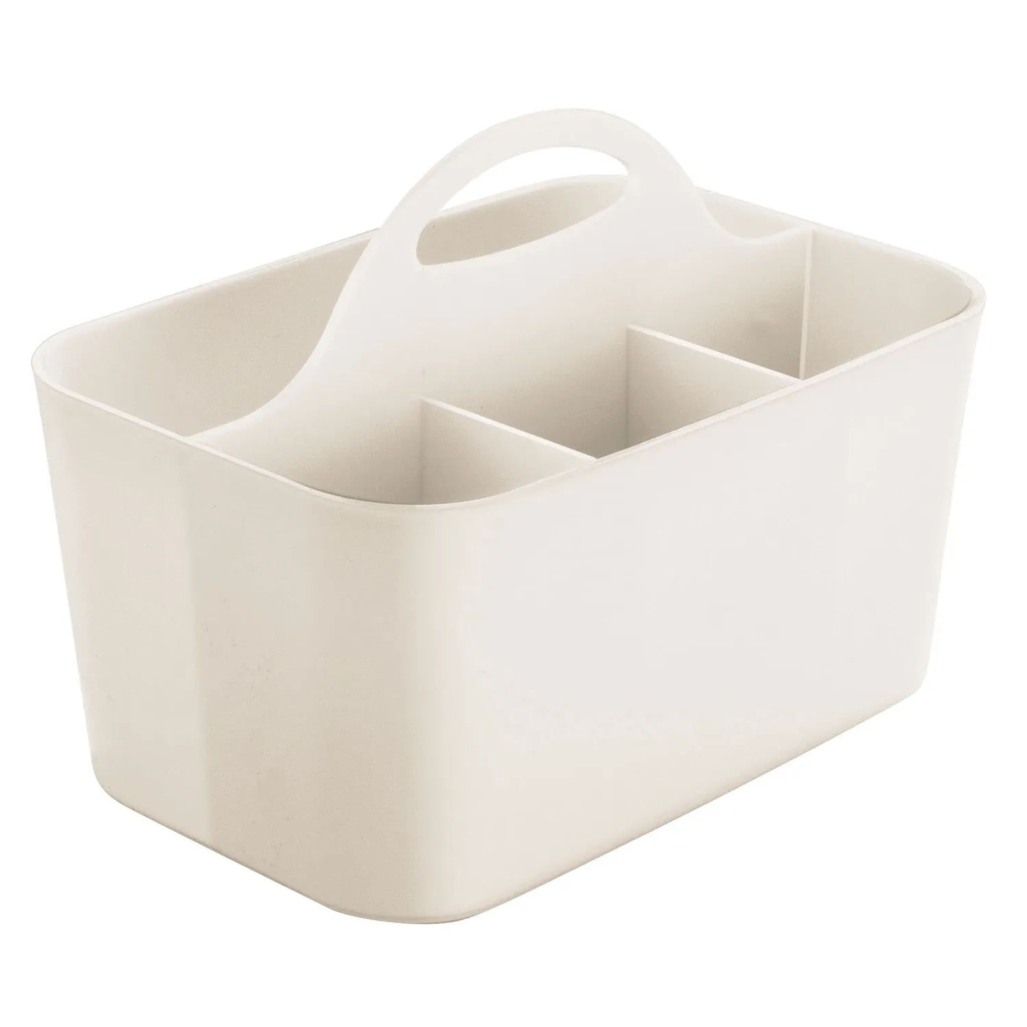 mDesign Badkorb mit Griff Kunststoff Creme 4 Fächer