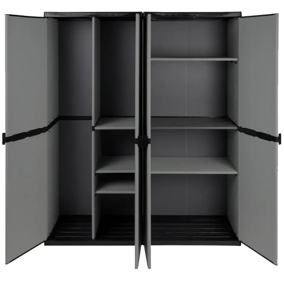 Kreher Armadio Kunststoffschrank 2er Set Grau Universal+Spind