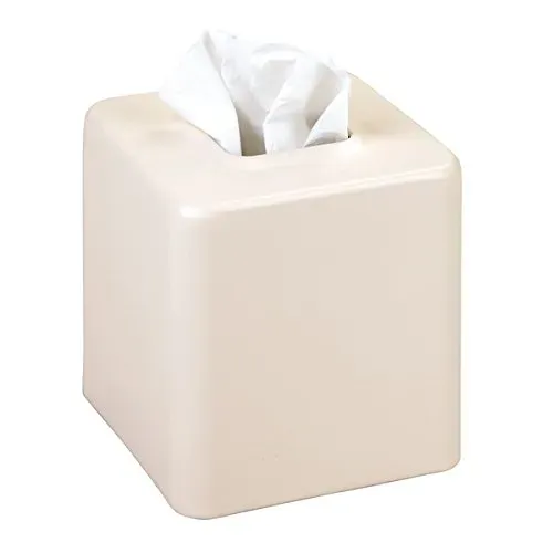 mDesign Kosmetiktücherbox Beige quadratisch Metall matt