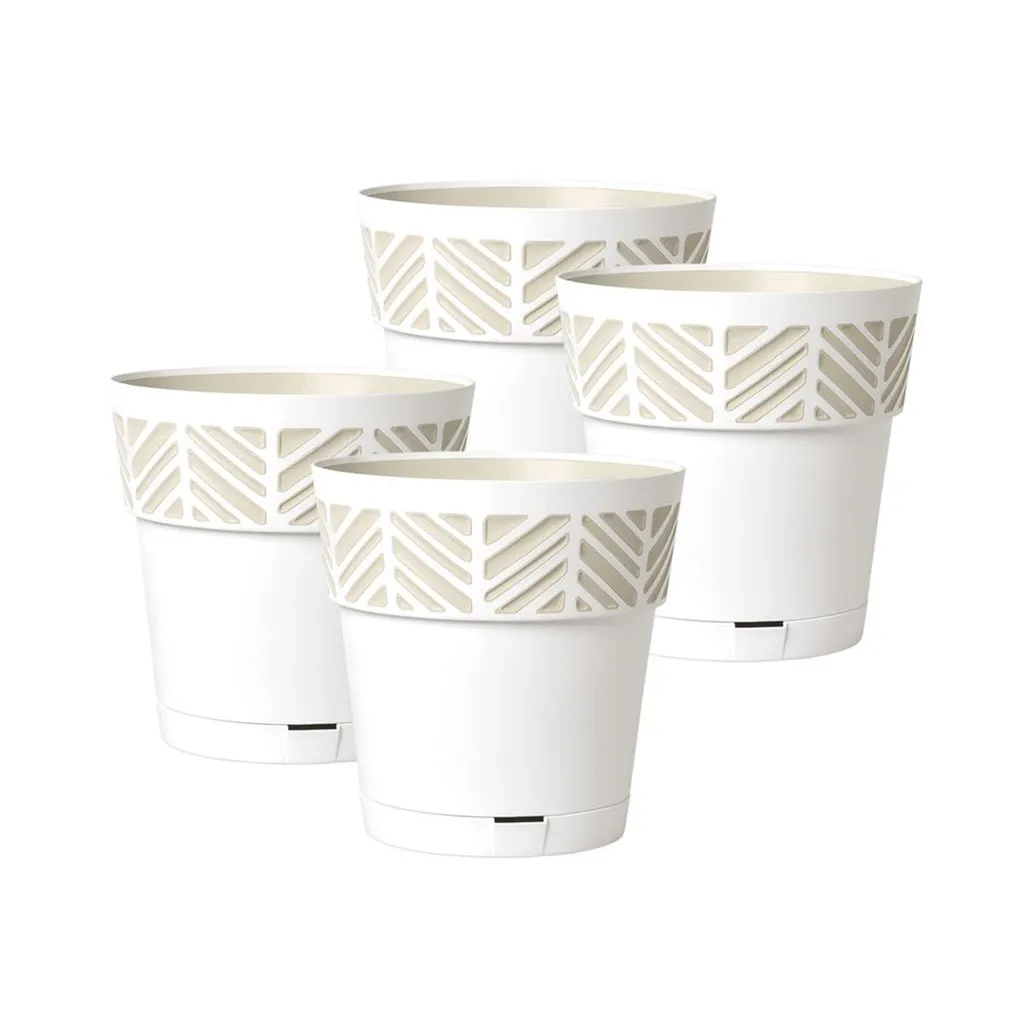 Kreher Orfeo Pflanztöpfe 15x15 cm 4er Set Terrakotta 3D