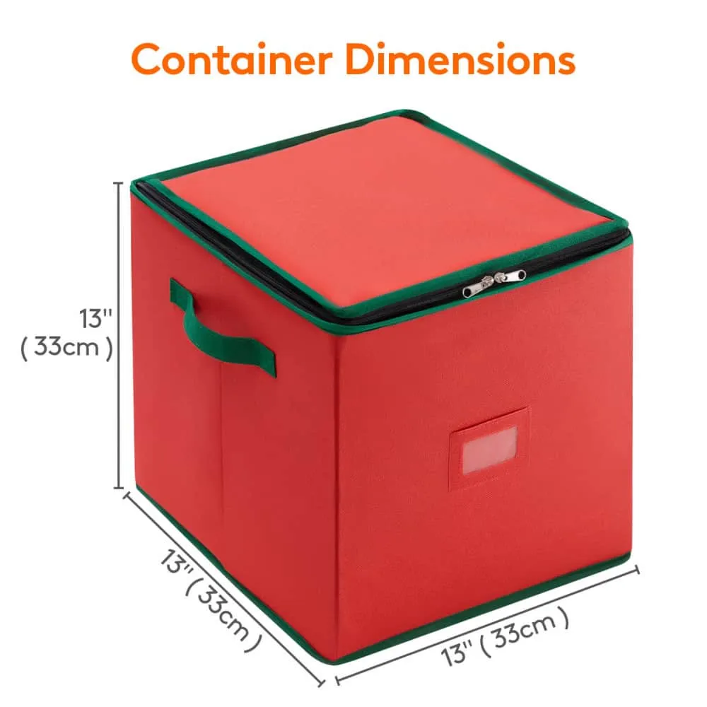 Lifewit Box für 64 Weihnachtskugeln Aufbewahrungsbox Rot stapelbar