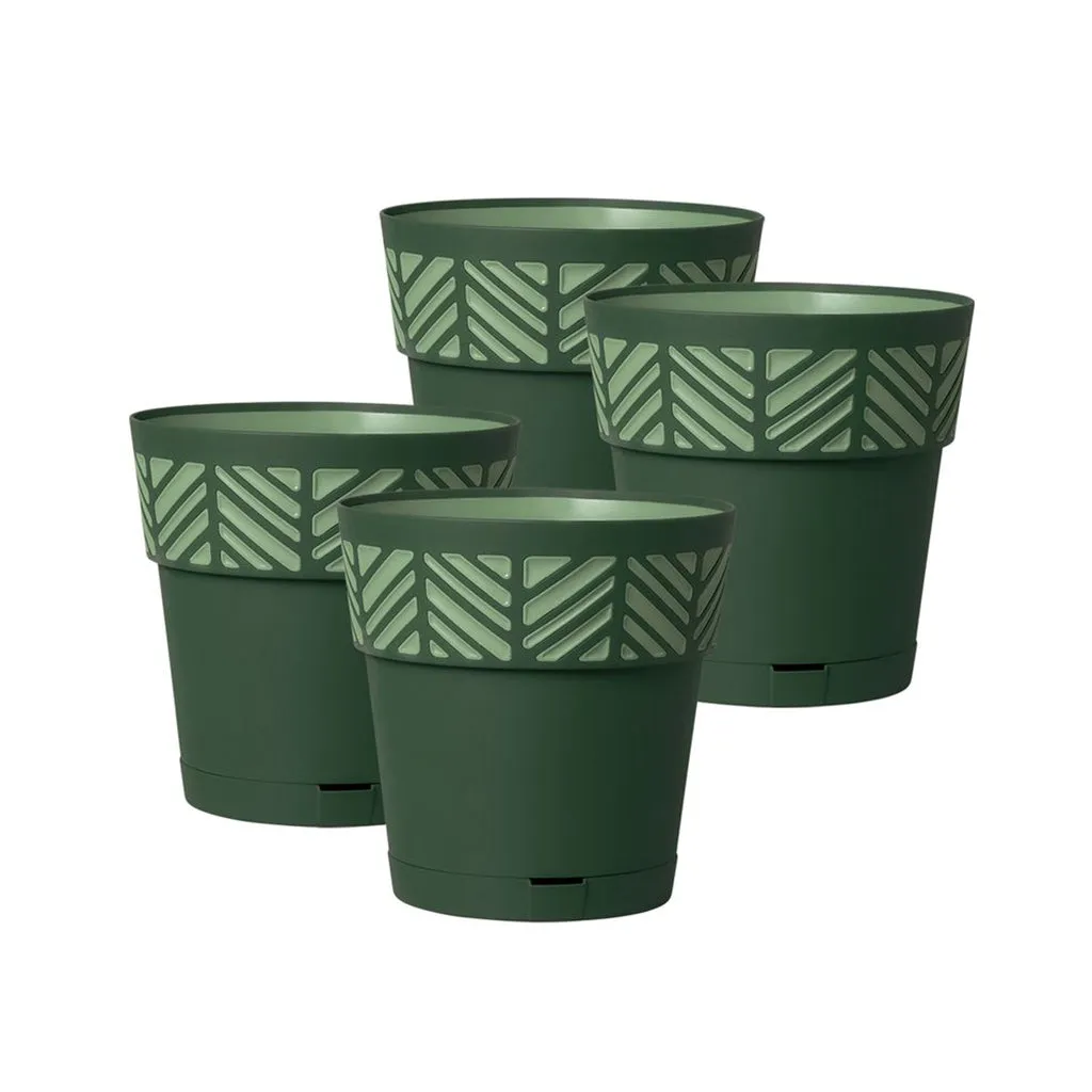 Kreher Orfeo Pflanztöpfe 15x15 cm 4er Set Terrakotta 3D