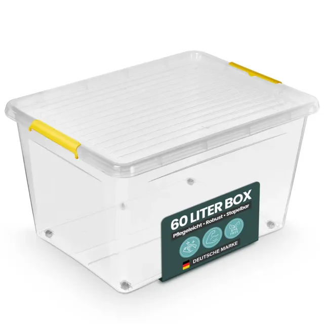 Kreher Simple Store Aufbewahrungsbox 60 Liter transparent 1 Stück
