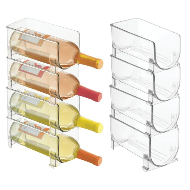mDesign 07866 Flaschenhalter 8er-Set transparent stapelbar