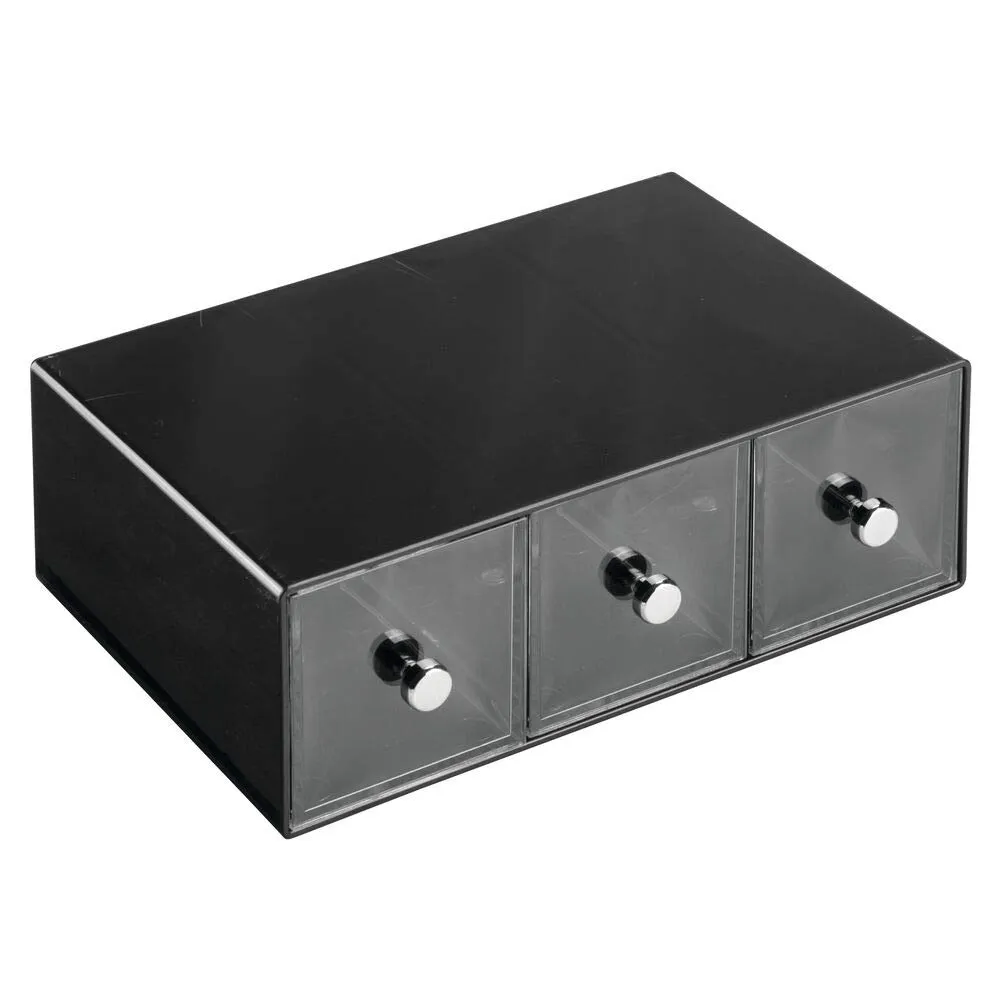 mDesign Schubladenbox Kosmetik Organizer 3 Schubladen schwarz