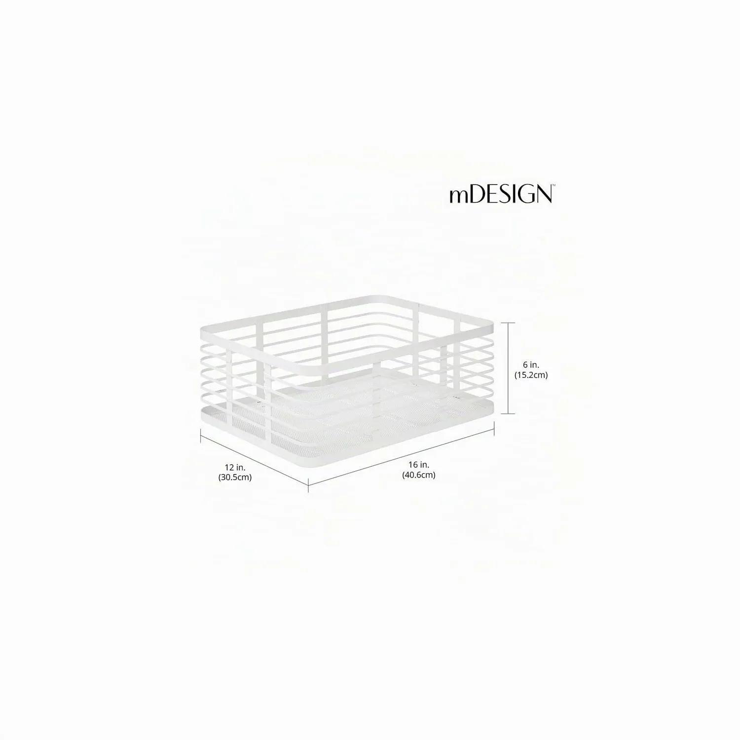 mDesign Allzweckkorb Metall weiß 3er-Set 40,6 cm