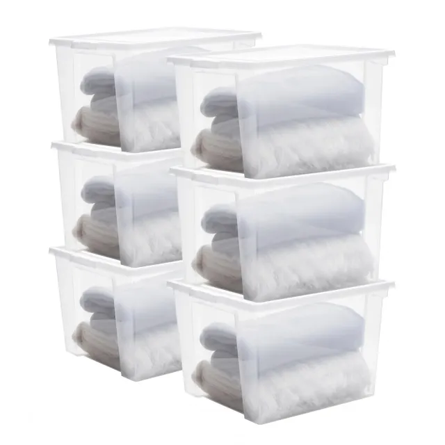 Iris Ohyama DDUSB-M Box 30 L 6er-Set transparent