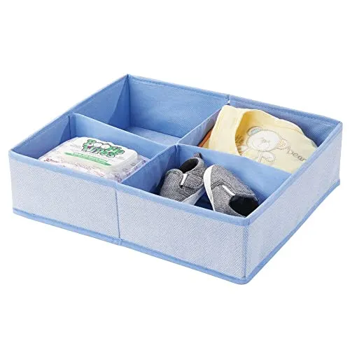 mDesign Baby Organizer Aufbewahrungsbox blau 4 Fächer