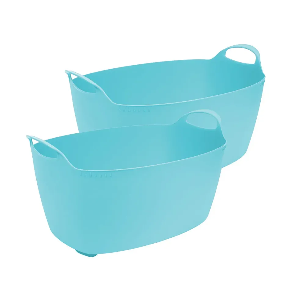 Kreher TUN Mehrzweckkorb 35 Liter 2er Set blau flexibel