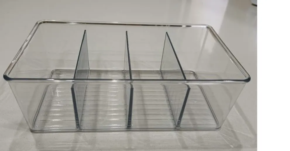mDesign Aufbewahrungsbox 4 Fächer 2er-Set transparent