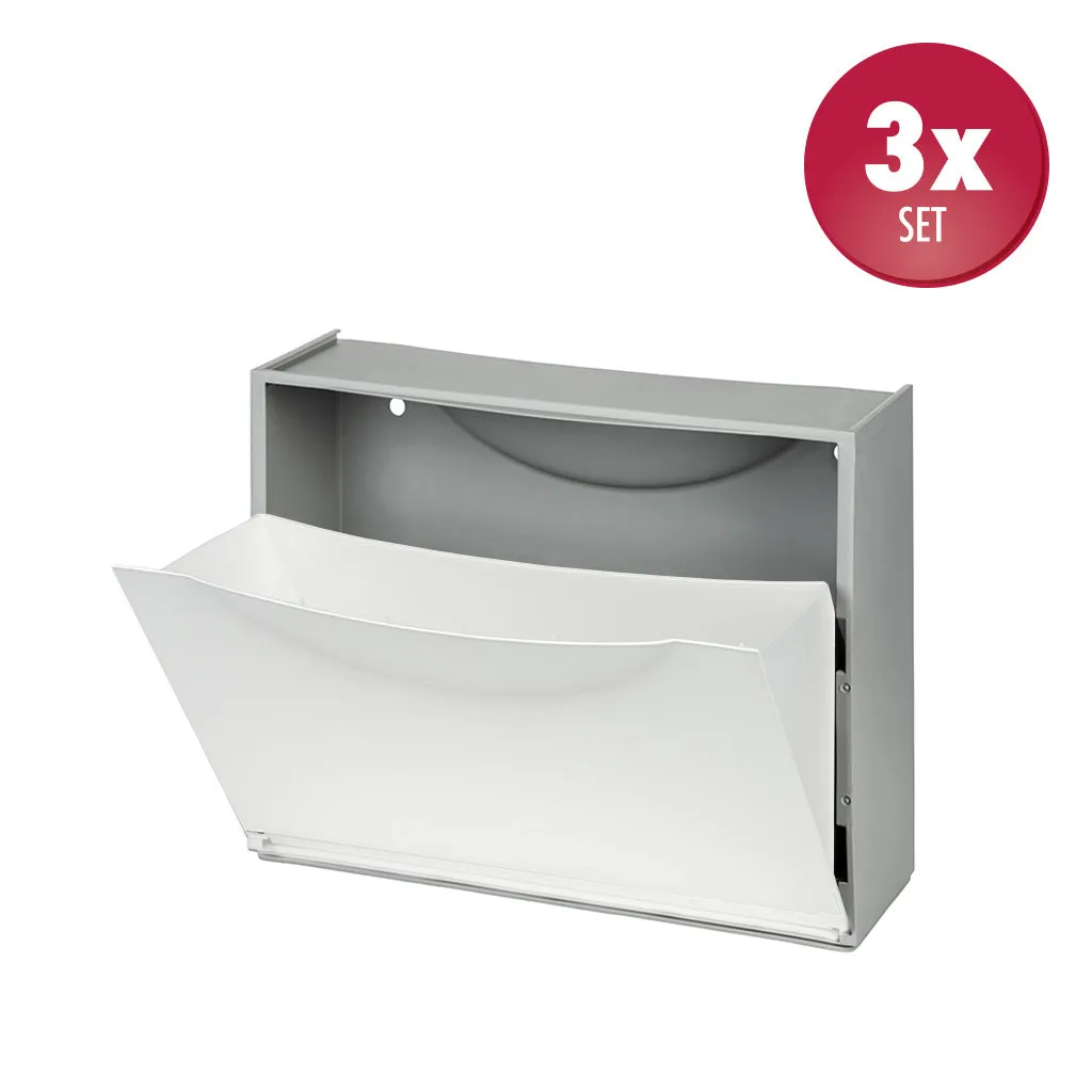 Kreher Schuhkipper Schuhschrank Weiß 3er Set 9 Paar
