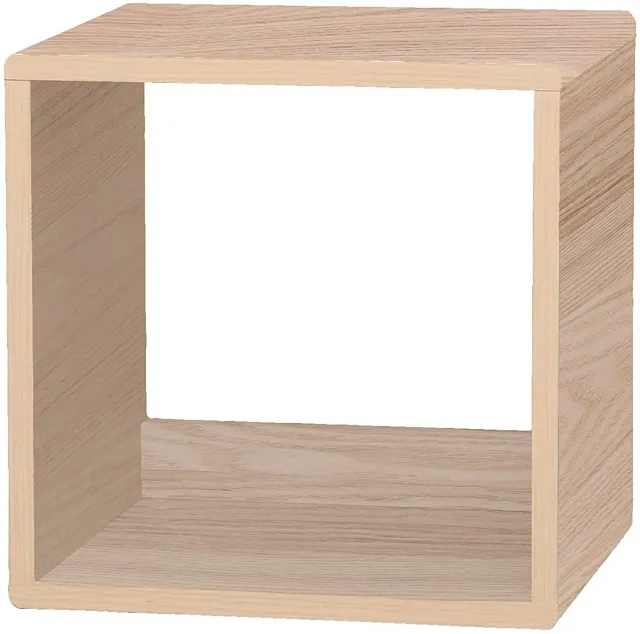 Iris Ohyama QR Box QR-34 Regalwürfel hellbraun Holz