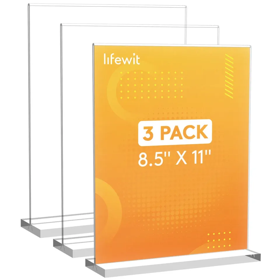 Lifewit Tischaufsteller A4 Acryl T-Form 3er Pack