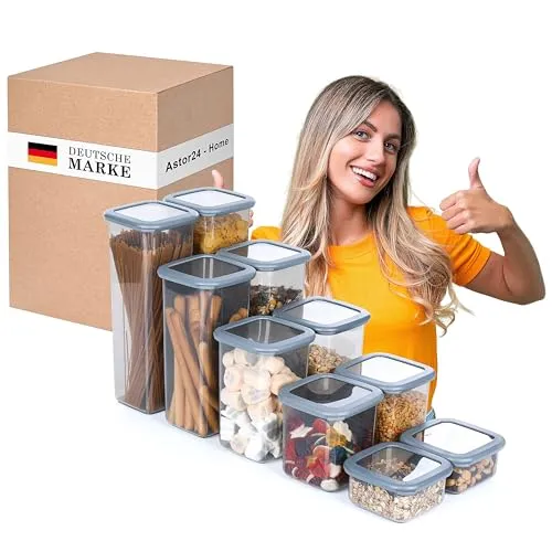 astor24 Premium Vorratsdosen 10er-Set 0,5-2L luftdicht