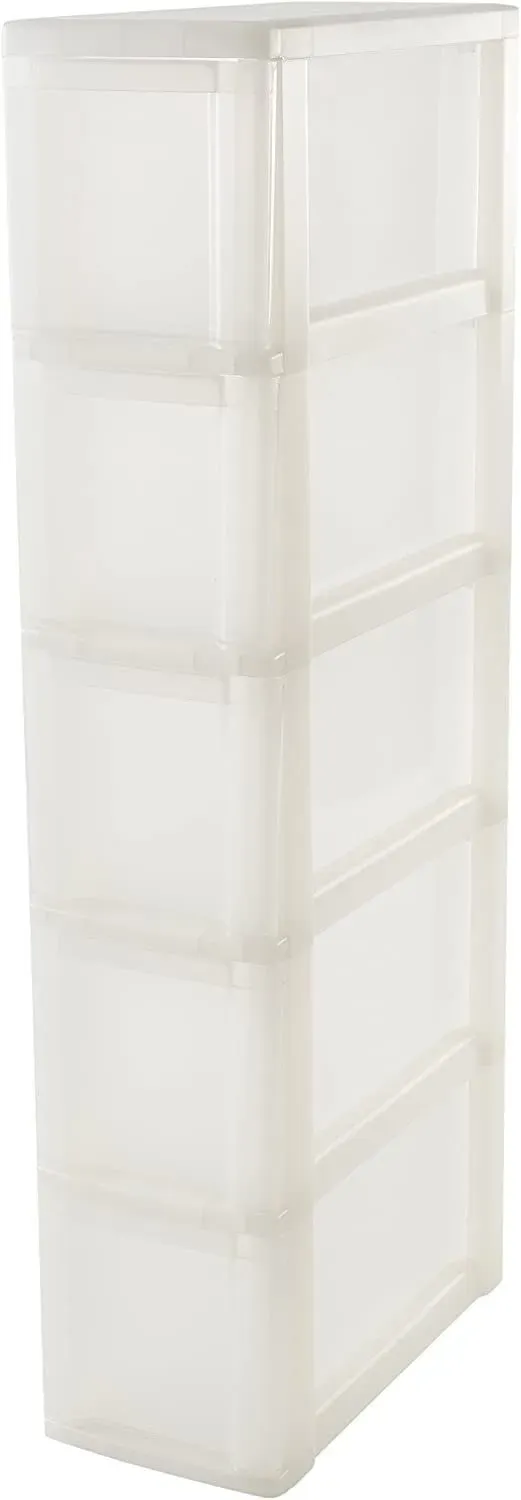 Iris Ohyama NSC-205 Rollcontainer weiß 5x10 L schmal