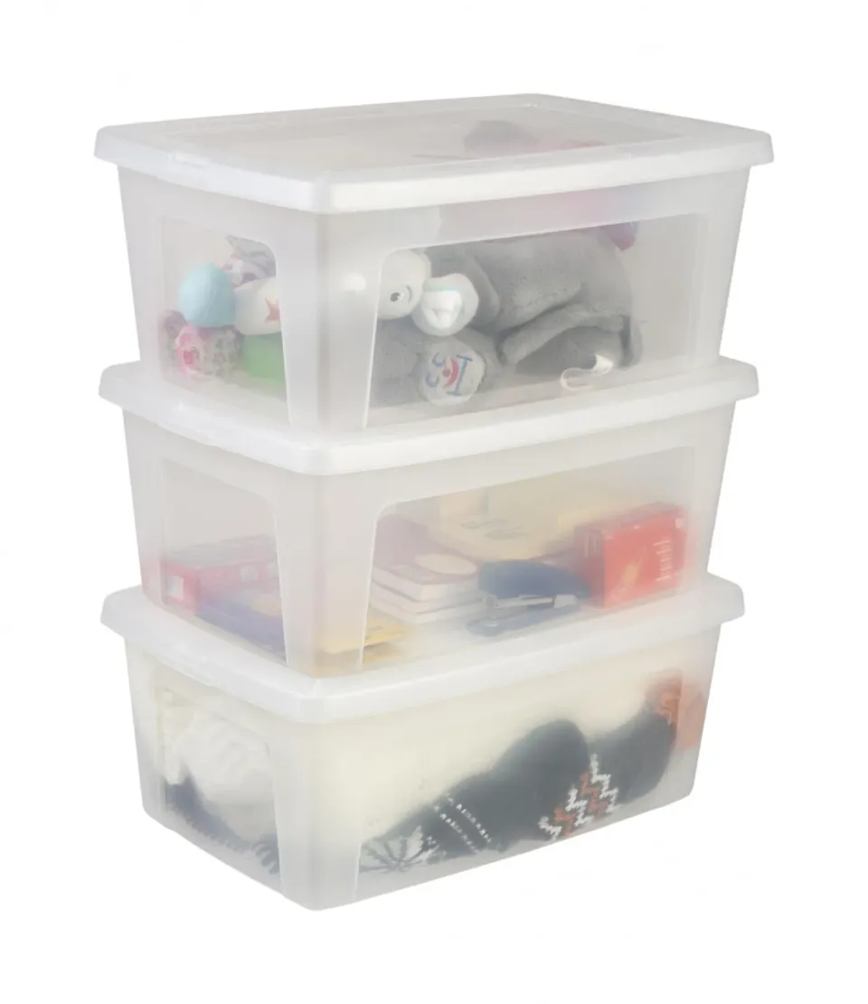 Iris Ohyama MCB-11 Aufbewahrungsbox Transparent 3x11L stapelbar