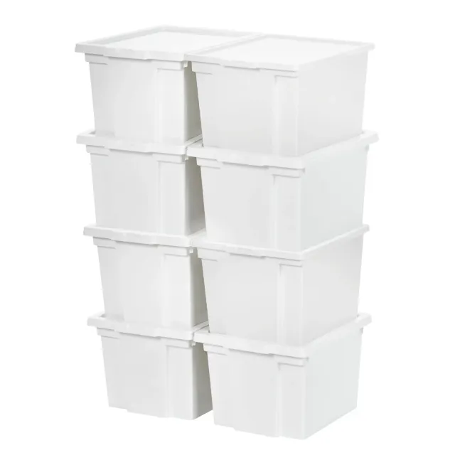 Iris Ohyama USB-S Aufbewahrungsbox 10L weiß 8er Set
