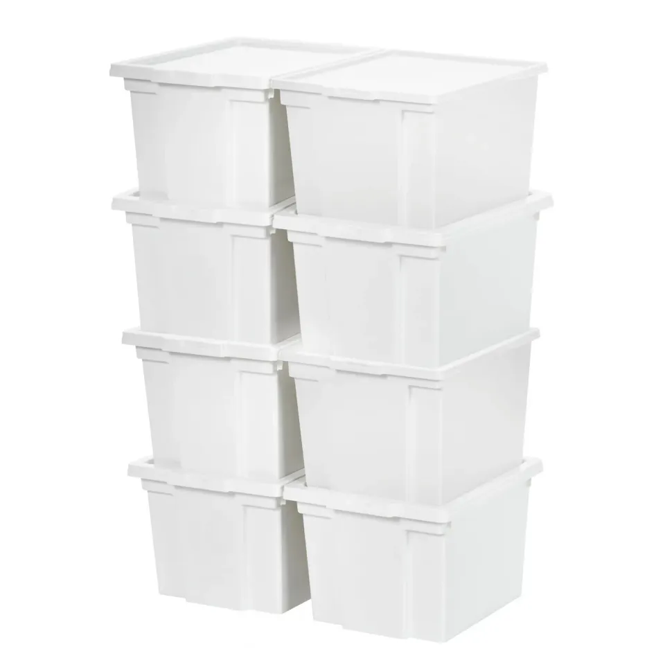 Iris Ohyama USB-S Aufbewahrungsbox 10L weiß 8er Set