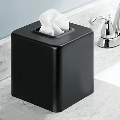 mDesign Taschentuchbox Metall schwarz 13,5 cm