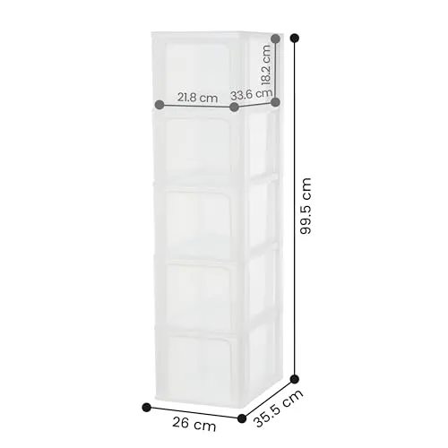 Iris Ohyama Organizer Chest OCH-2500 Schubladenbox weiß 5x13L A4