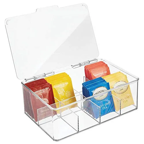 mDesign Küchen Organizer 8 Fächer transparent Griff