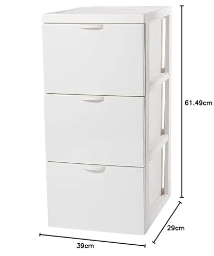 Iris Ohyama SCF-303 Rollcontainer weiß 3x15L