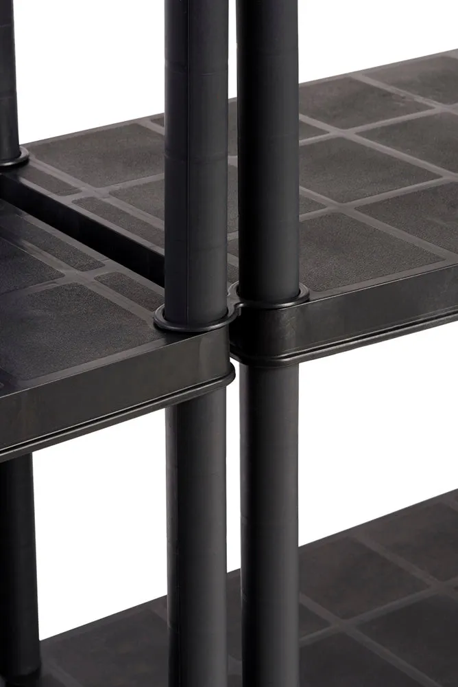 Kreher DELUXE Schwerlastregal 4 Böden 2er Set Schwarz 92 cm