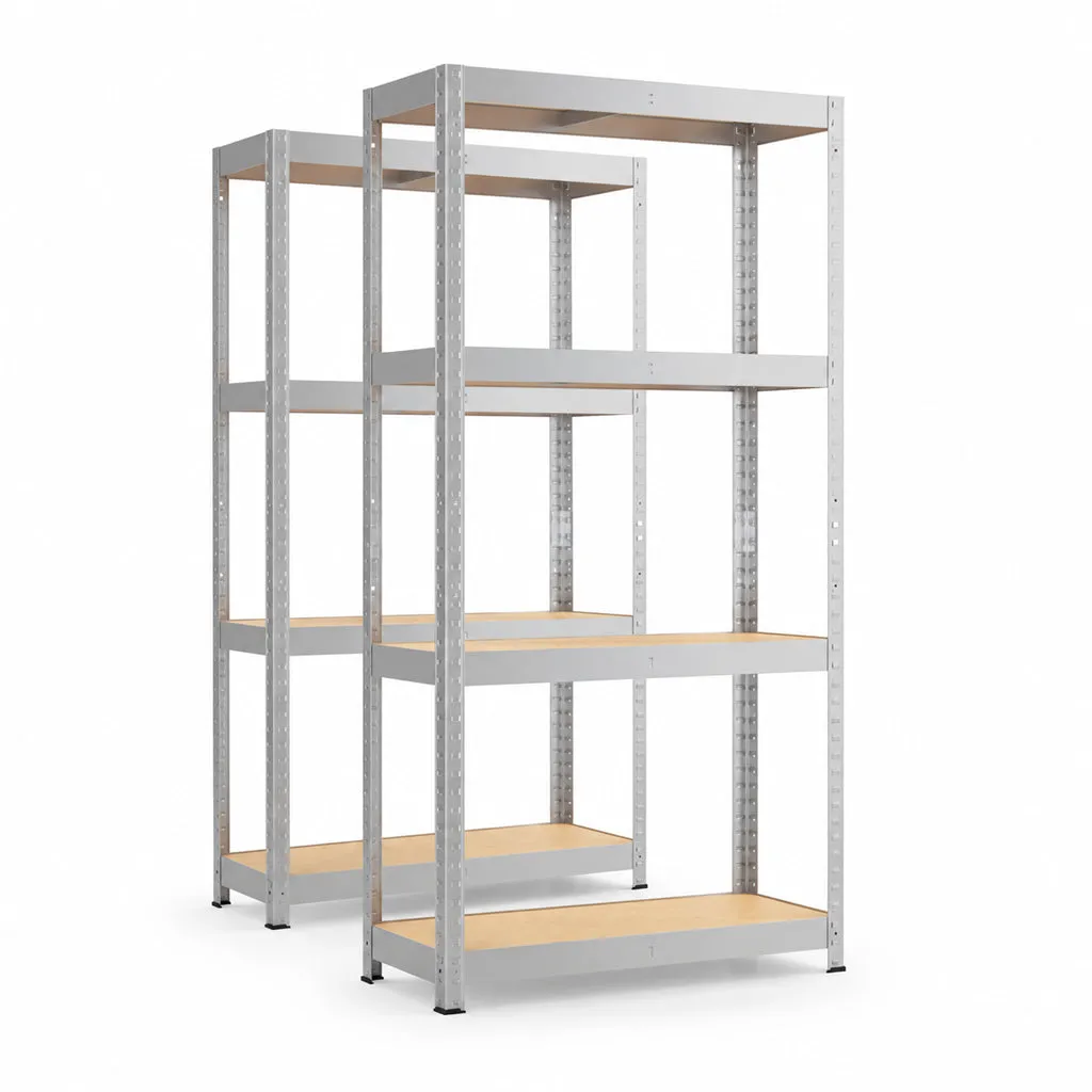 Kreher XL Metallregal 75x30x150 4 Böden MDF