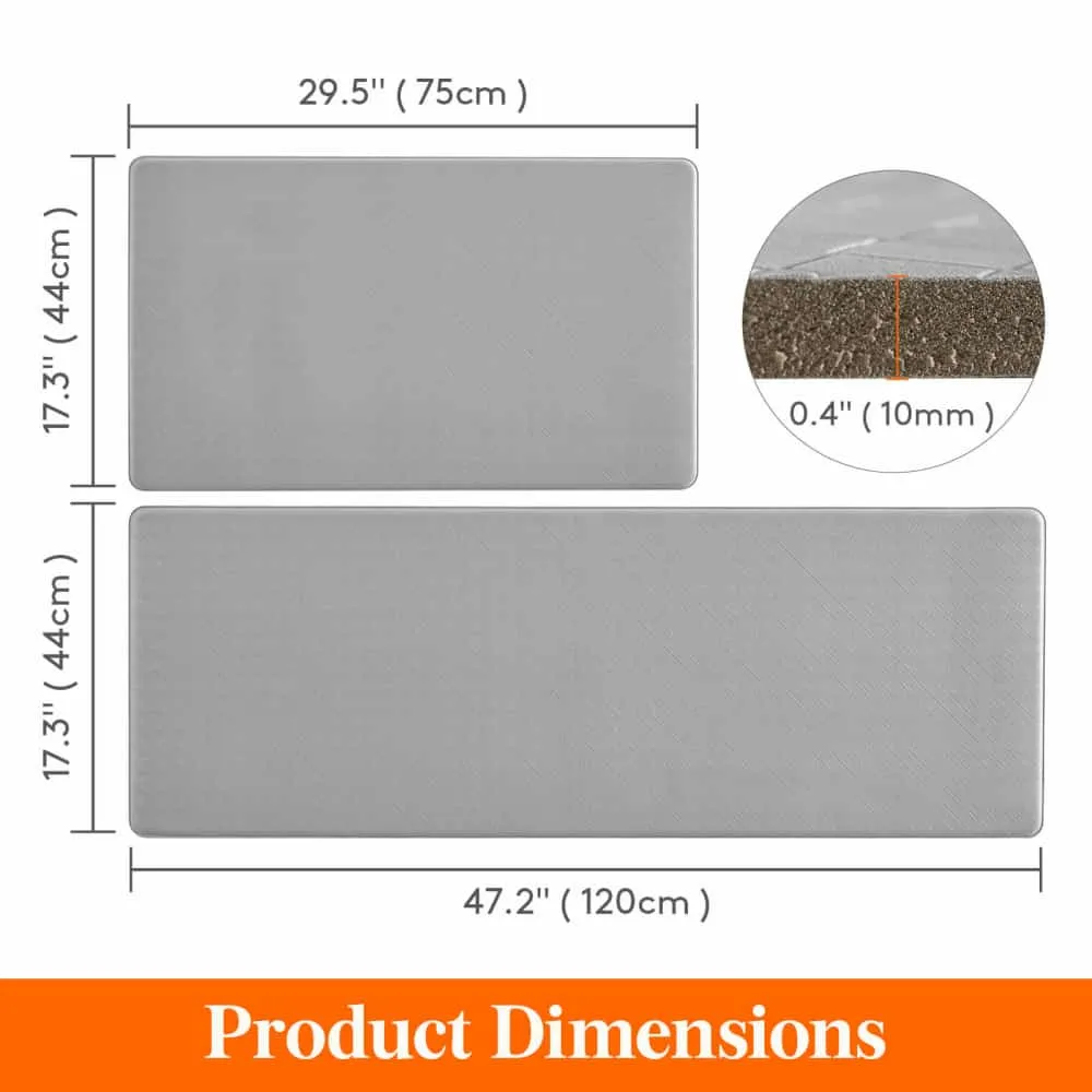 Lifewit Küchenmatte Grau 2er-Set 75+120 cm rutschfest