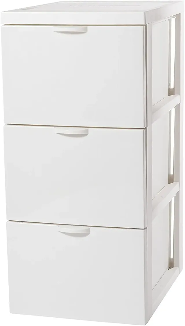 Iris Ohyama SCF-303 Rollcontainer weiß 3x15L