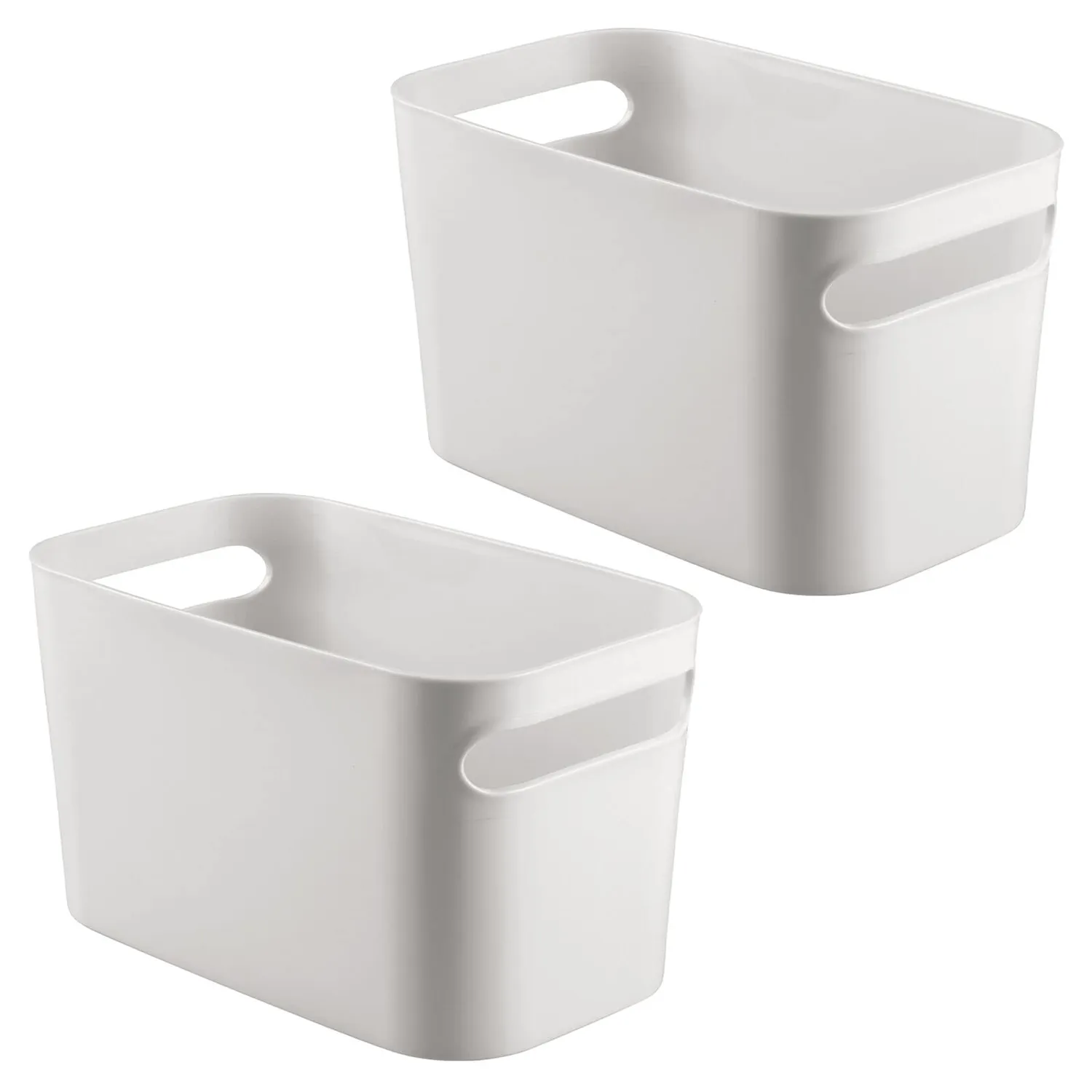 mDesign Bad Aufbewahrungskorb 25,4 cm 2er Set hellgrau