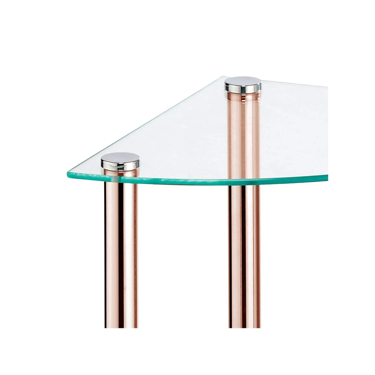 mDesign Glasregal Eckregal 3 Ebenen transparent rotgold 72,4cm
