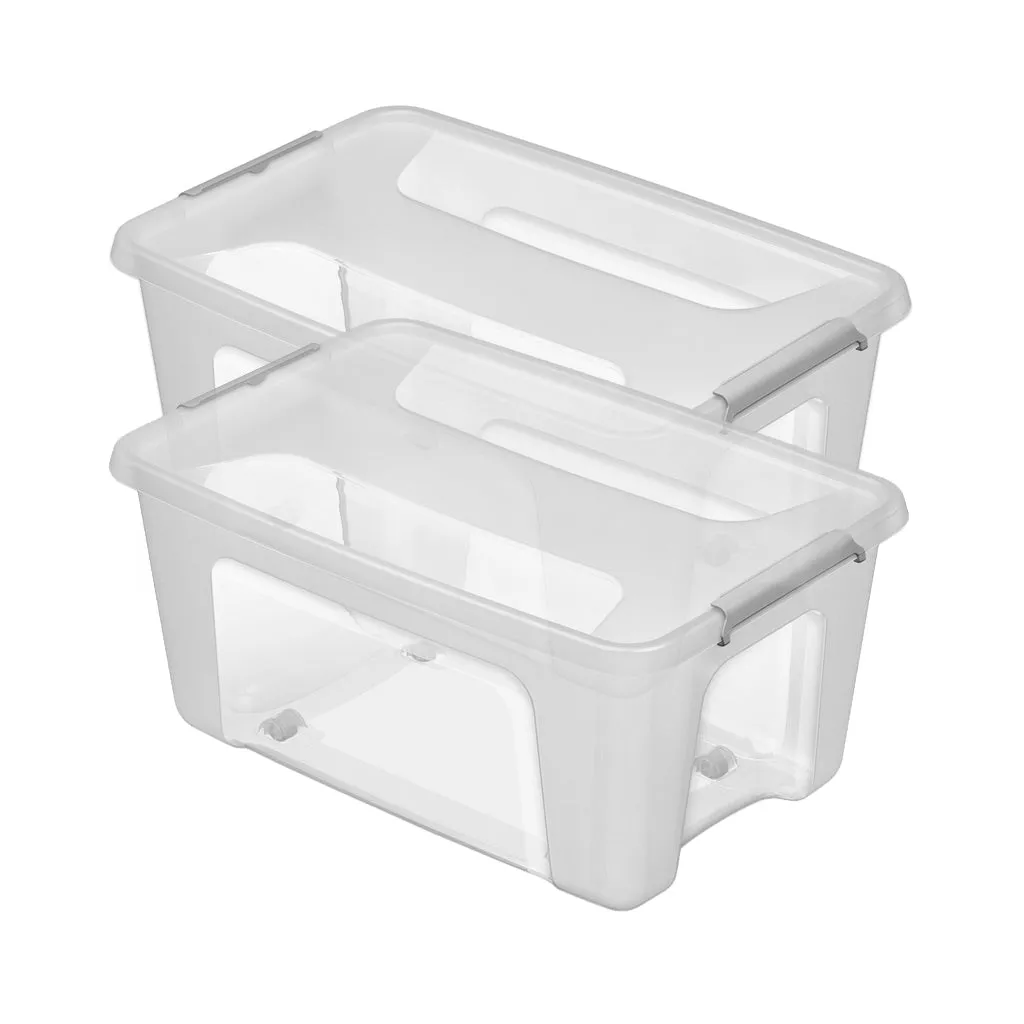 Kreher Prime Store 43L Aufbewahrungsbox Transparent Rollen stapelbar