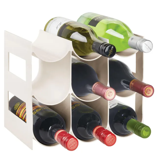 mDesign Weinregal für 9 Flaschen Creme BPA-frei