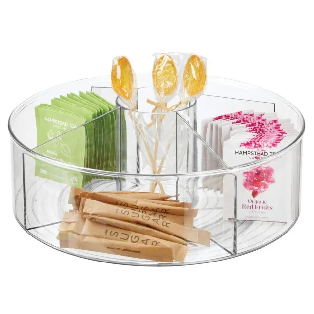 mDesign Drehteller Lazy Susan 5-Fächer transparent