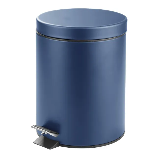 mDesign Tretmülleimer 5 Liter blau Metall