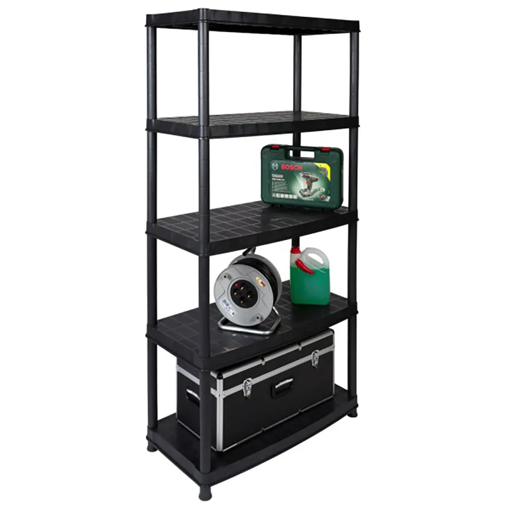 Kreher Deluxe 18 Zoll Schwerlastregal 5 Böden Schwarz 70 kg
