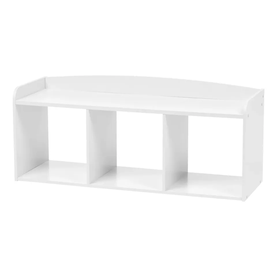 Iris Ohyama Kids KBN-3R Sitzbank 3 Fächer weiß Holz