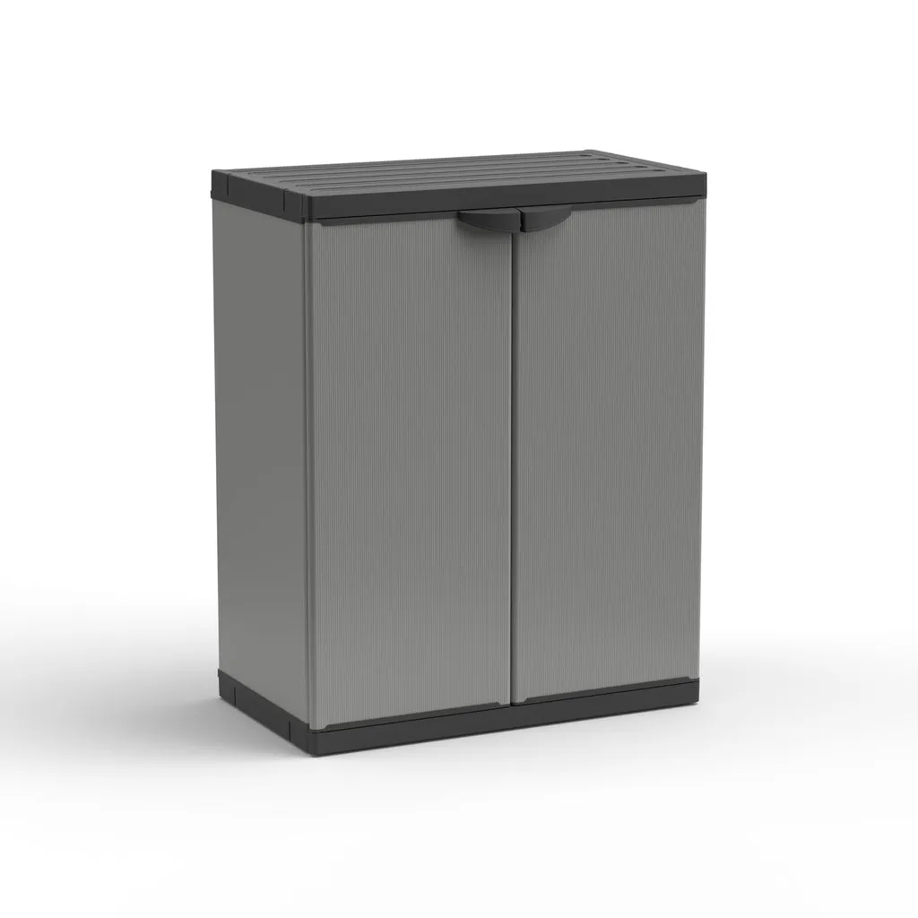 Kreher Armadio 68x38,5x85 cm Kunststoffschrank Schwarz stapelbar