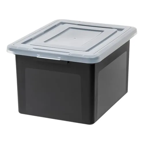 Iris Ohyama FB-21E Aufbewahrungsbox 45L 4er schwarz stapelbar