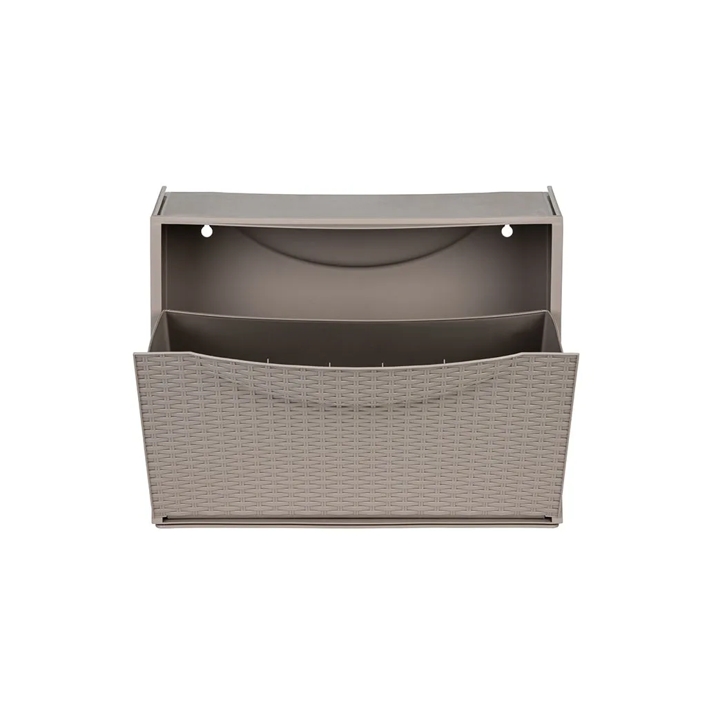Kreher Schuhkipper Rattan-Optik Schuhschrank Weiß