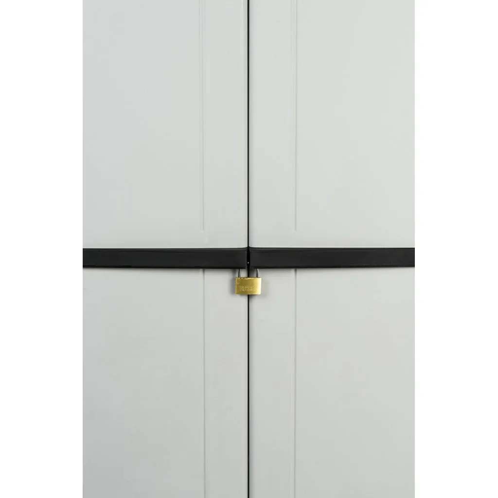 Kreher JLine Kunststoffschrank Grau 68x37,5x163,5 cm 3 Böden