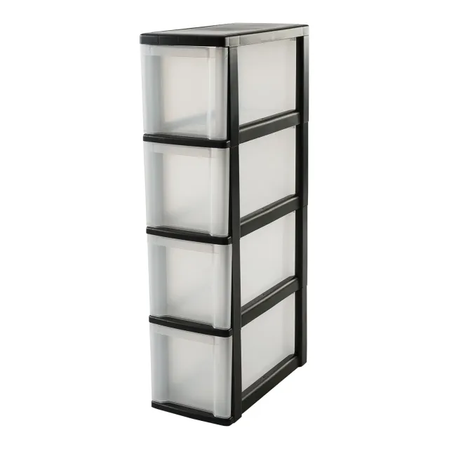 Iris Ohyama Slim Chest NSC-204 Rollcontainer schwarz