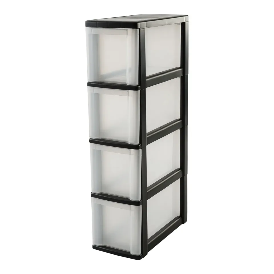 Iris Ohyama Slim Chest NSC-204 Rollcontainer schwarz