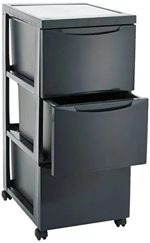 Iris Ohyama SCR-303 Rollcontainer 3 Schubladen Grau