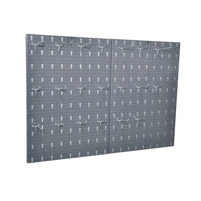Kreher Hakenwand Lochwandblech Grau 40x58 20 Haken Set