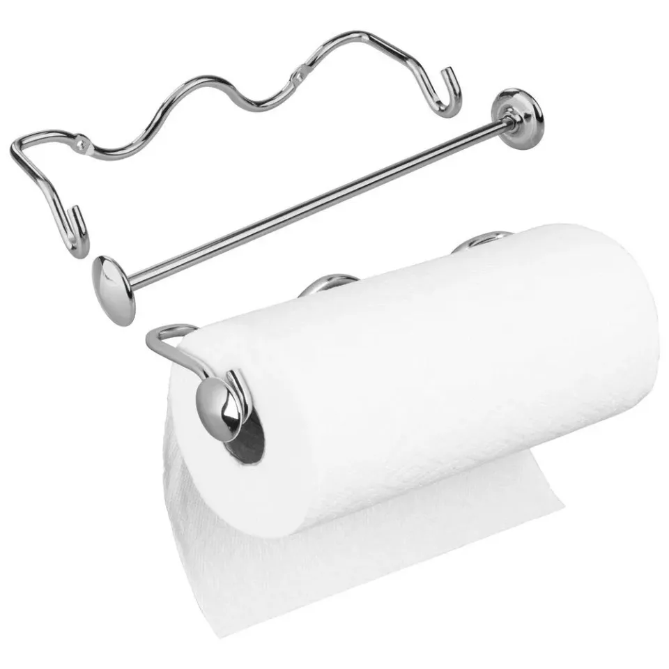 mDesign Küchenrollenhalter Schrank 2er-Set silber 34,6 cm