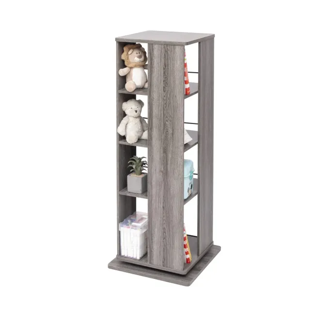 Iris Ohyama Revolving Book Shelf RBS-4S Eiche grau